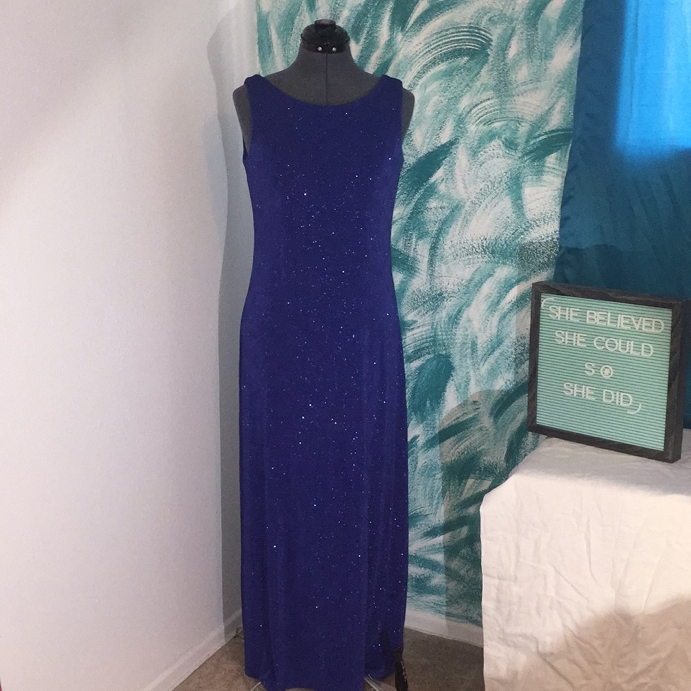 TEDDI royal blue sparkly maxi dress